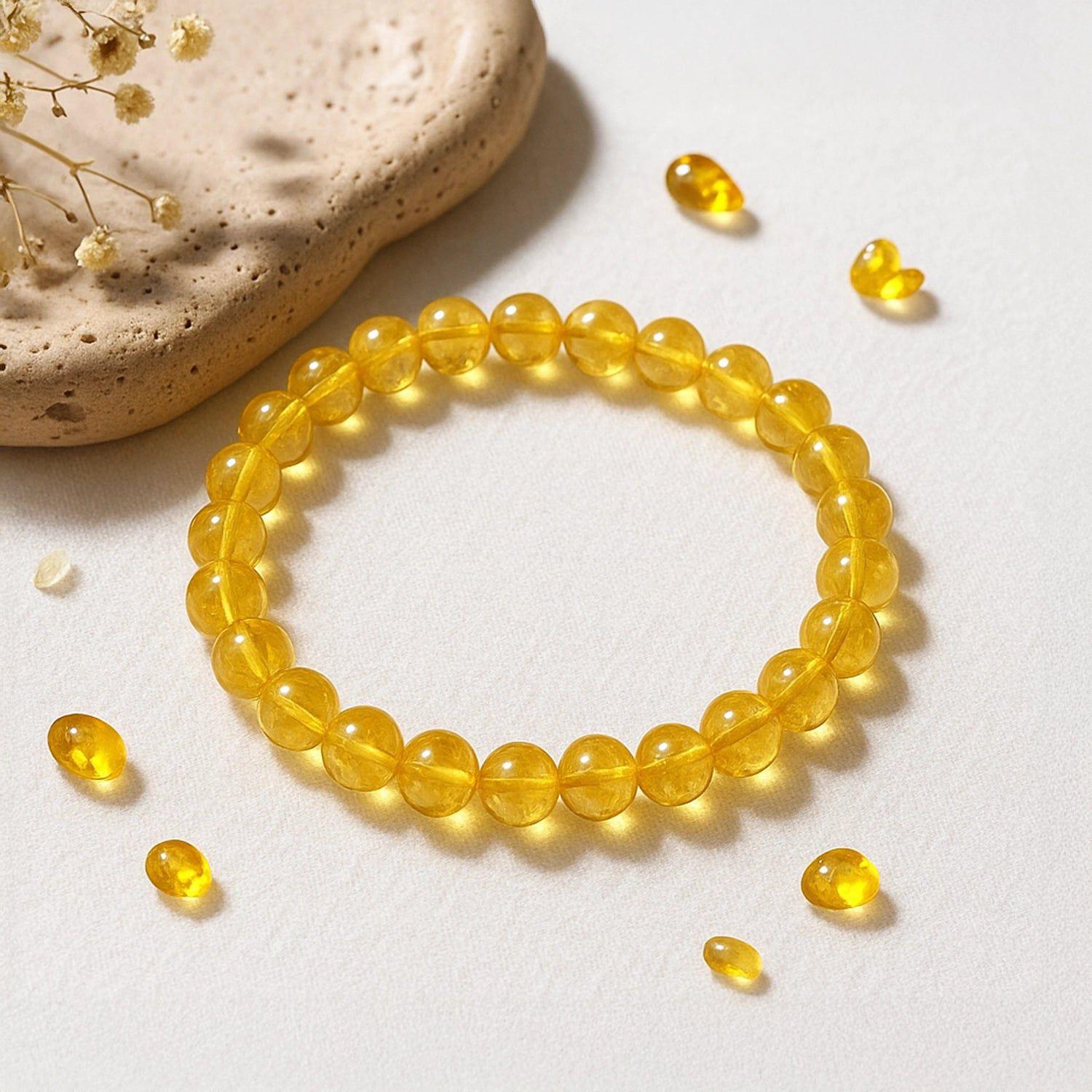 Citrine Natural Yellow Quartz Gemstone Bracelet - Image 2