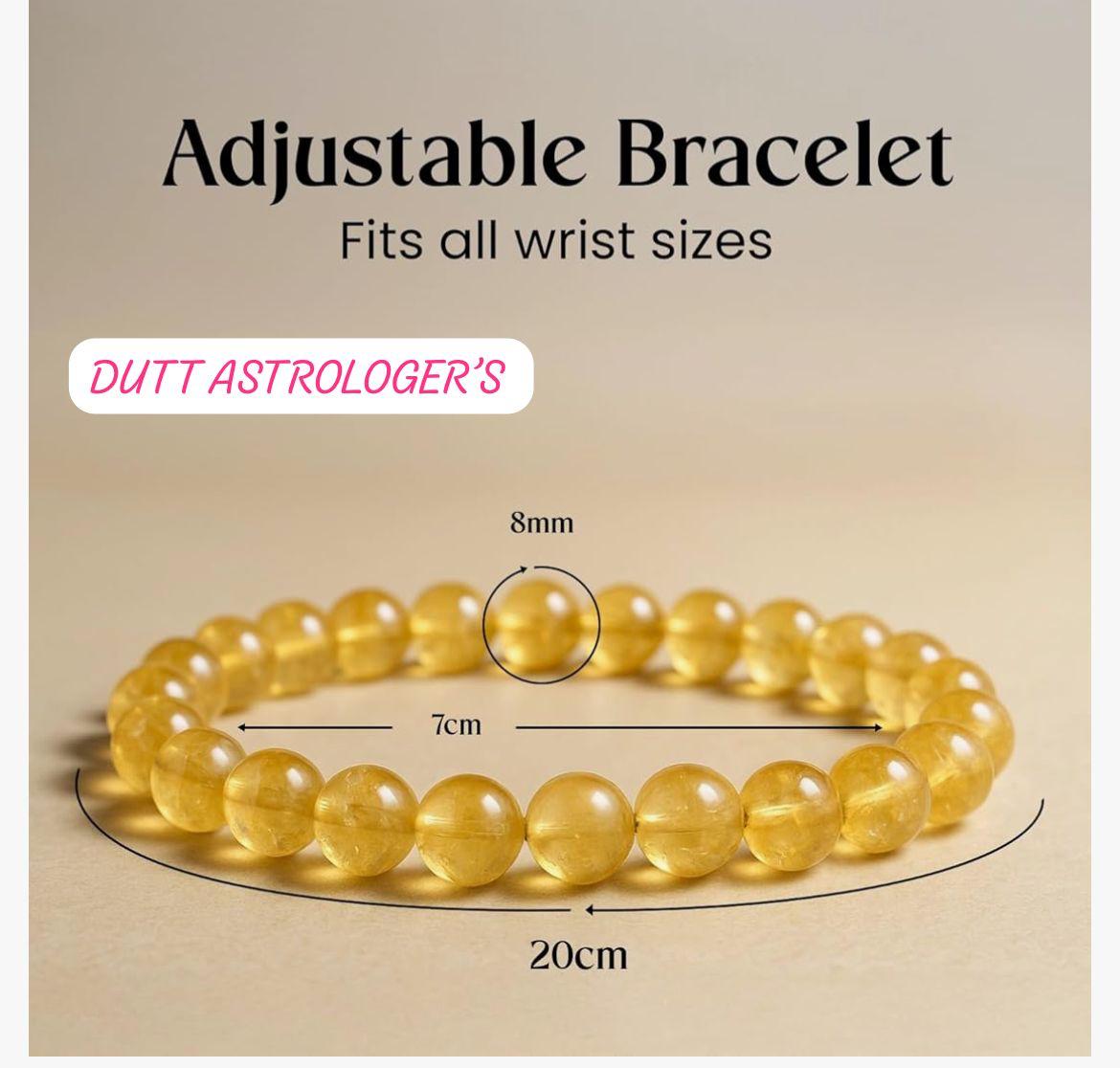 Citrine Natural Yellow Quartz Gemstone Bracelet