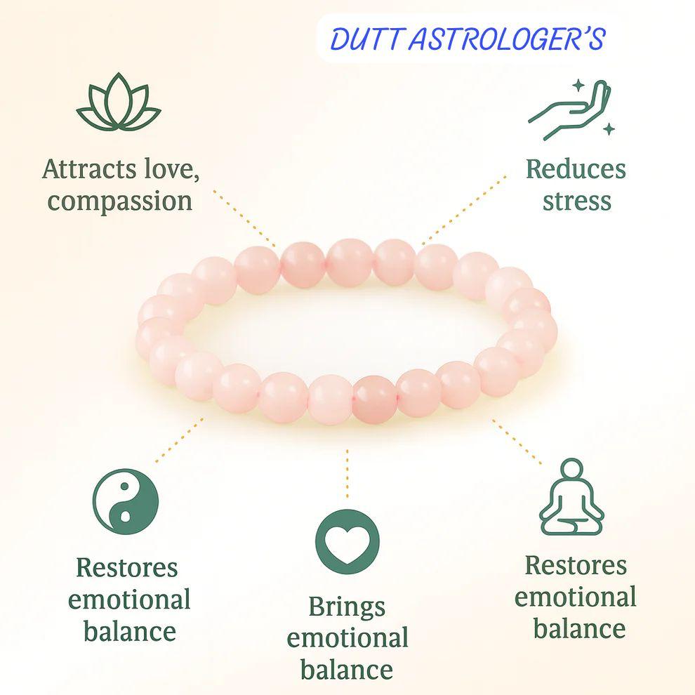 Rose Quartz Crystal Bracelet Natural | Love & Healing Stone Beads | - Image 5