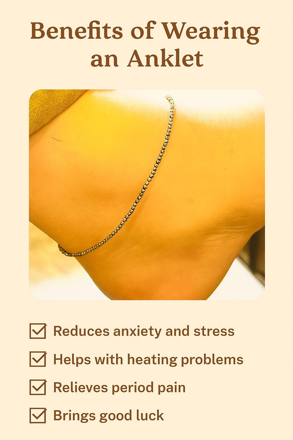 Certified Pyrite Anklet For Women - Image 4