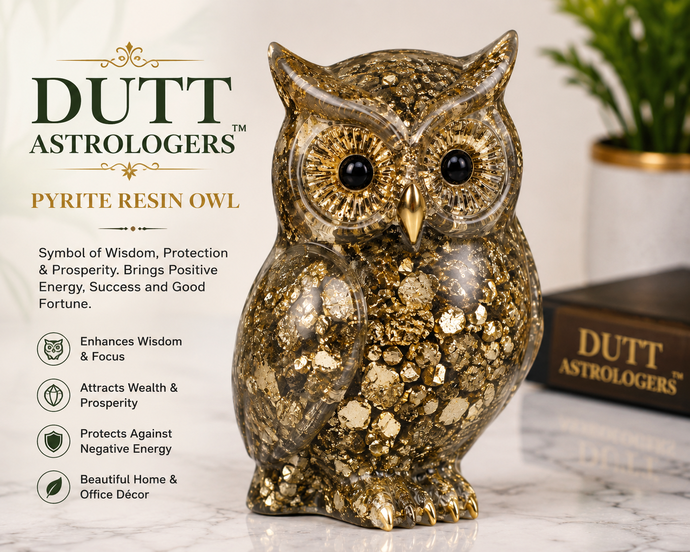 Pyrite Resin Owl